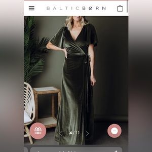 Baltic Born Meghan Velvet Wrap Maxi Dress, Size M